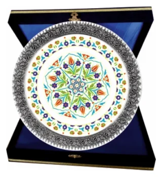 Yıldız Desenli Çini Plaket Tabak
