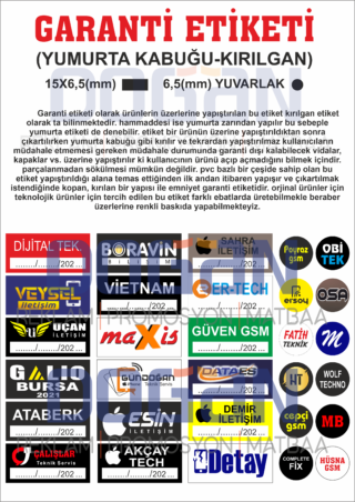 Garanti Etiketi(Yumurta Kabuk Kırılgan)